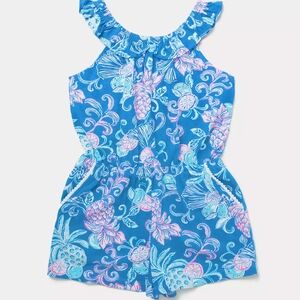 Lilly Pulitzer Blue and Pink Kids Romper